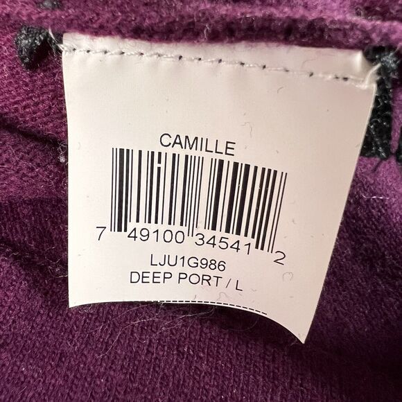 BCBG Maxazria Deep Port Camille Dolman Sweater Women’s L Wool Cashmere - Picture 4 of 5